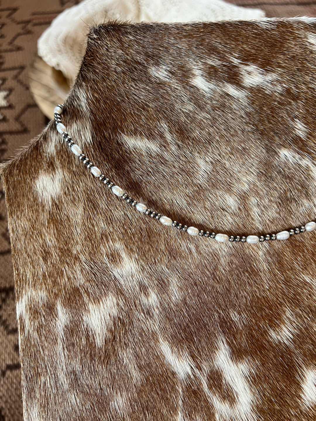 3mm Pearls & Fresh Water Pearl Necklace-16”