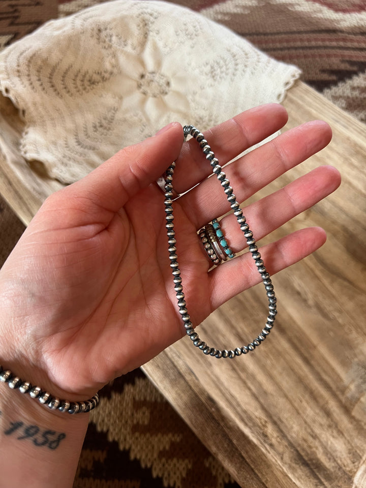 4mm Sterling Silver Pearls-16”