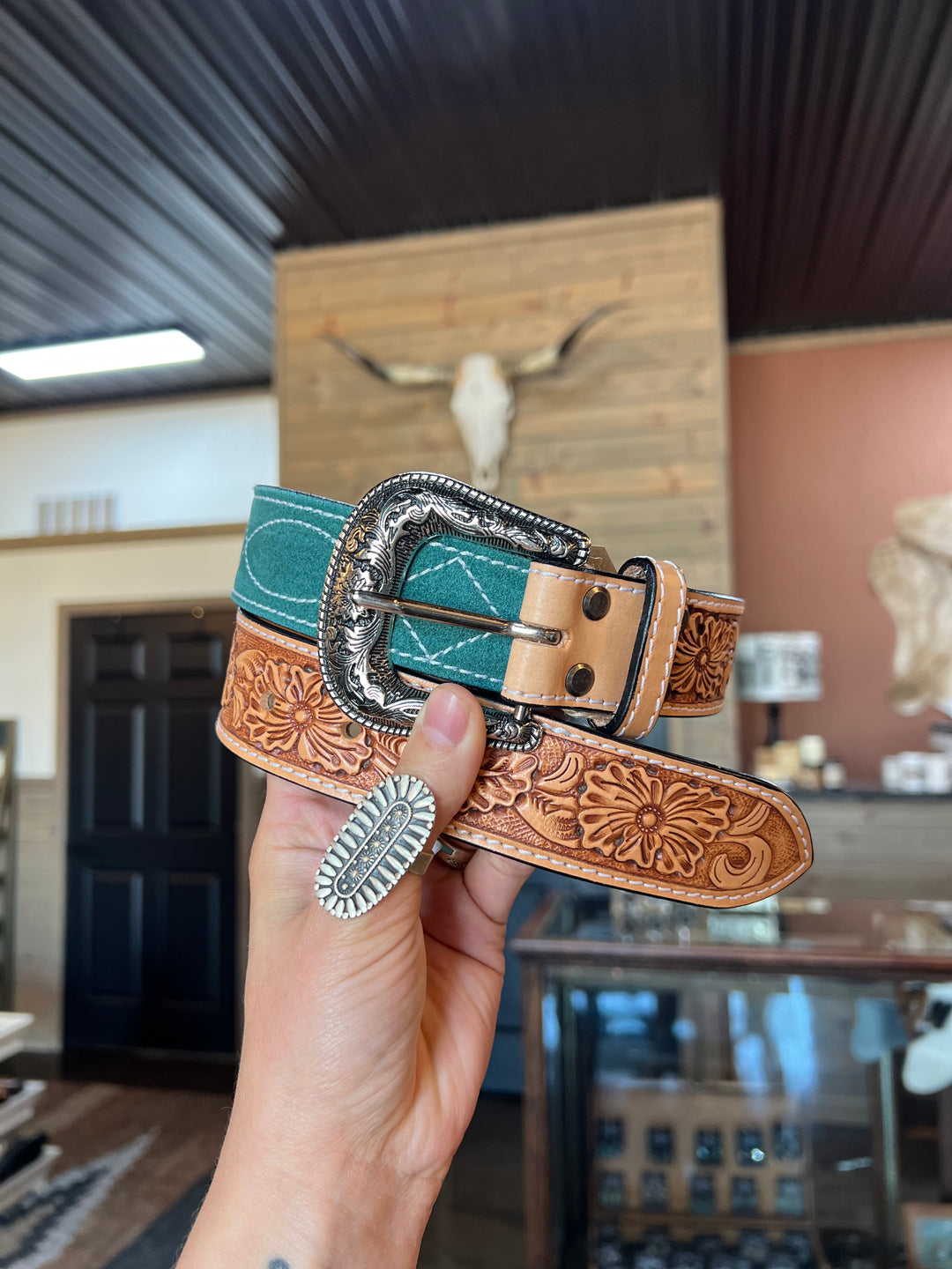 The Rough Hand Belt-Teal