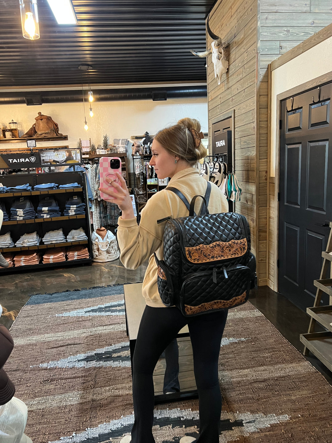 Black Out Quilted Backpack