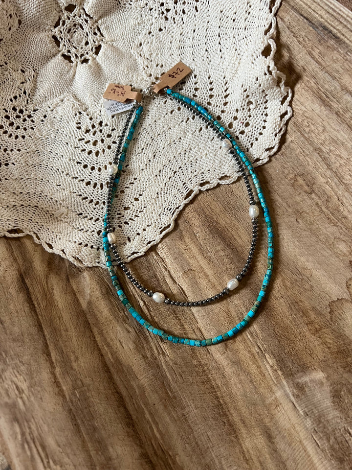 Fresh Water Pearl & 3mm Pearl Necklace