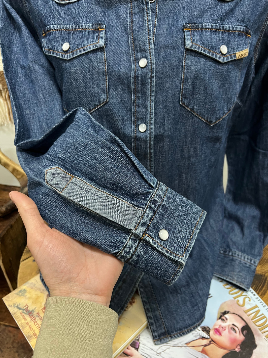 Ariat: Denim Button-Up{LARGE LEFT ONLY}