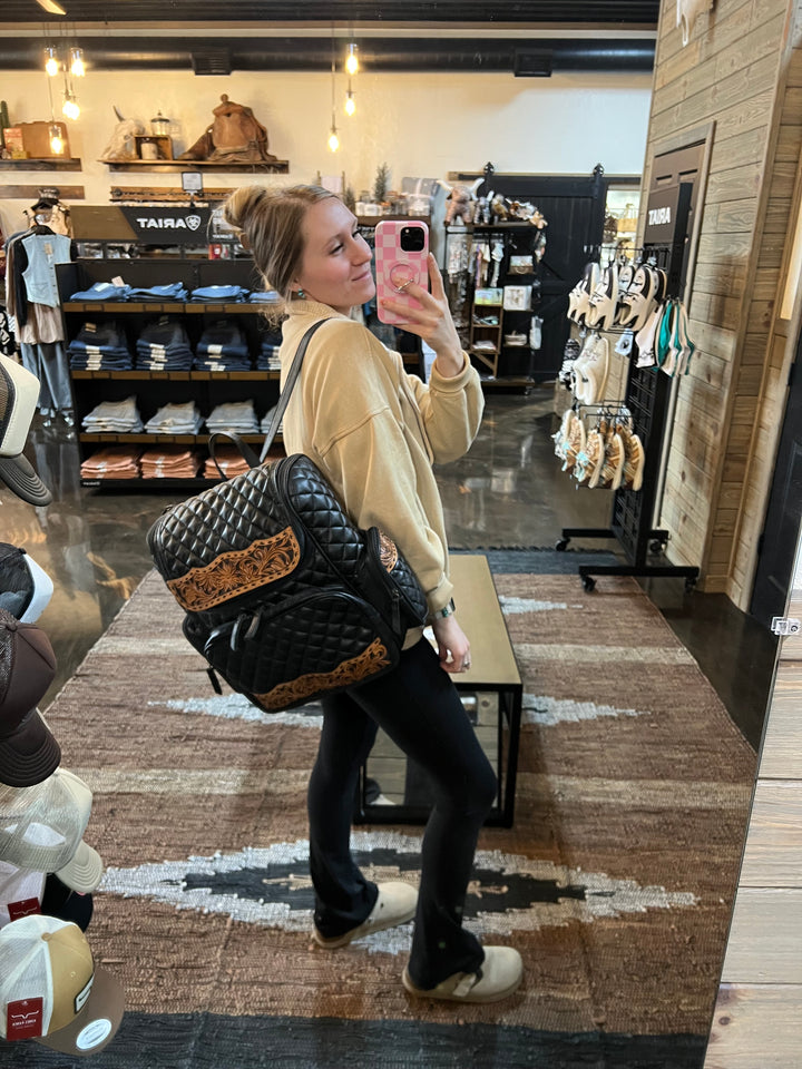 Black Out Quilted Backpack