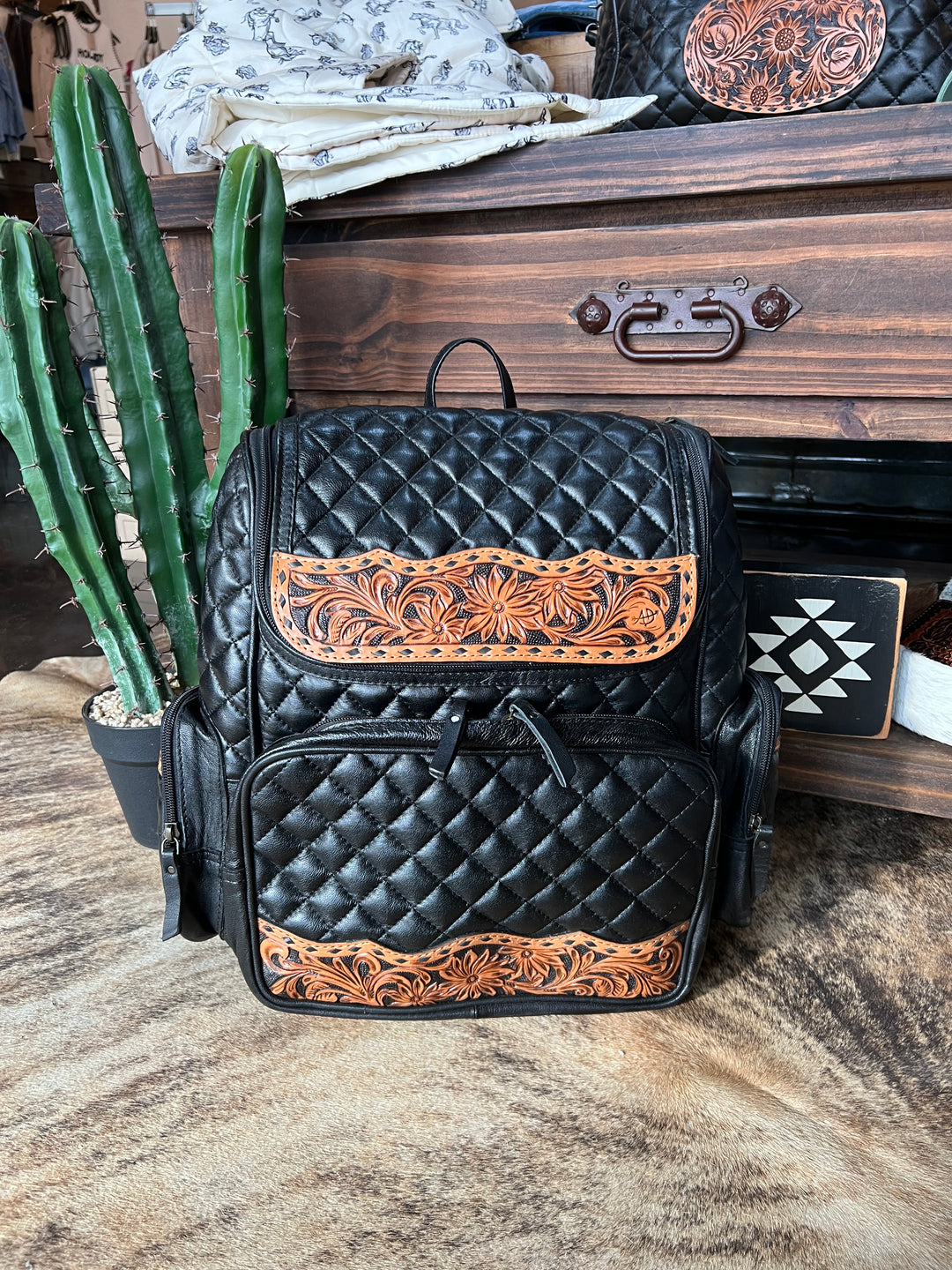 Black Out Quilted Backpack