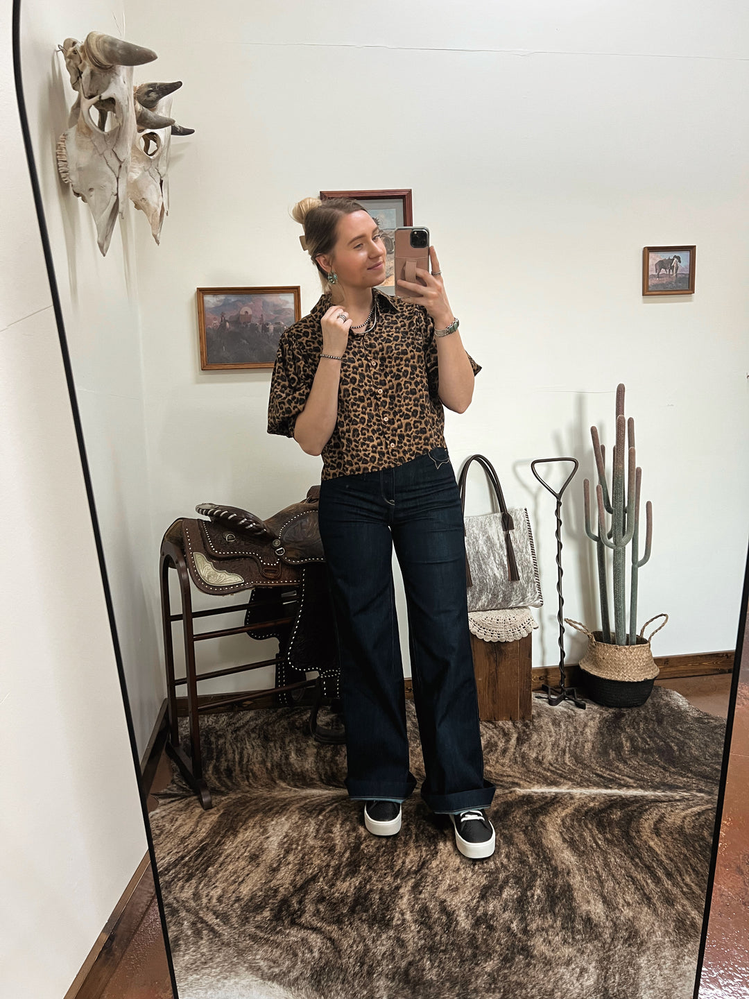 Sabrina Leopard Top