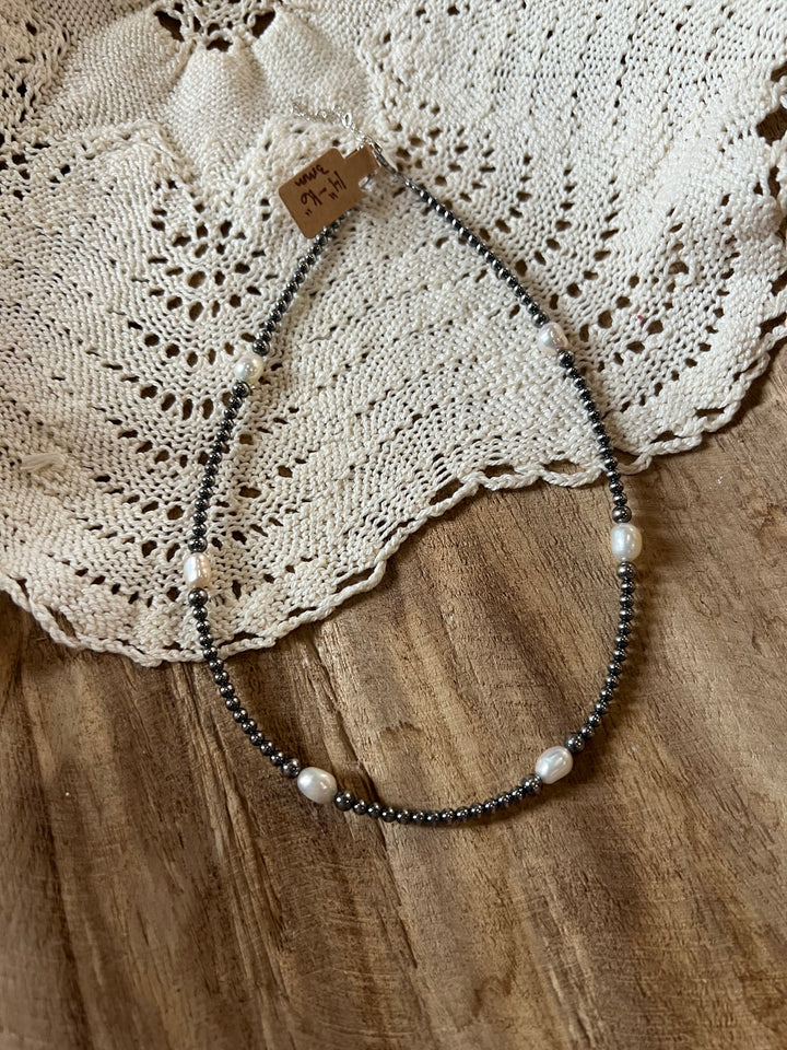 Fresh Water Pearl & 3mm Pearl Necklace