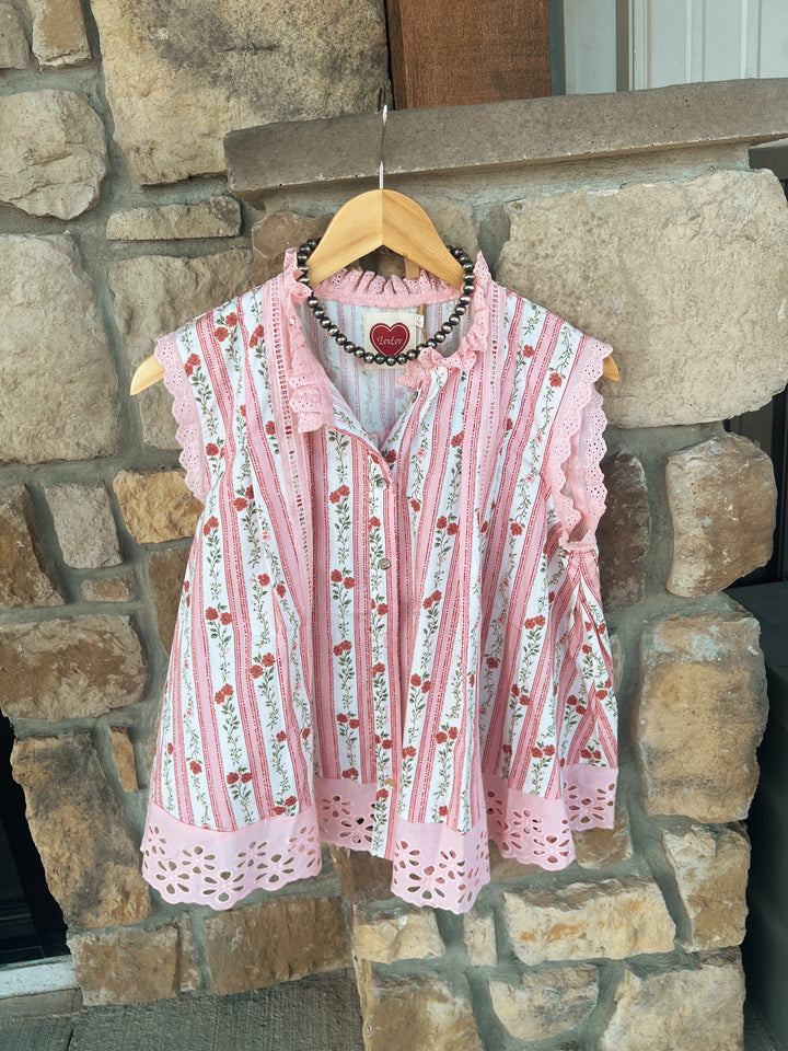 Grandma’s Wallpaper Eyelet Tank